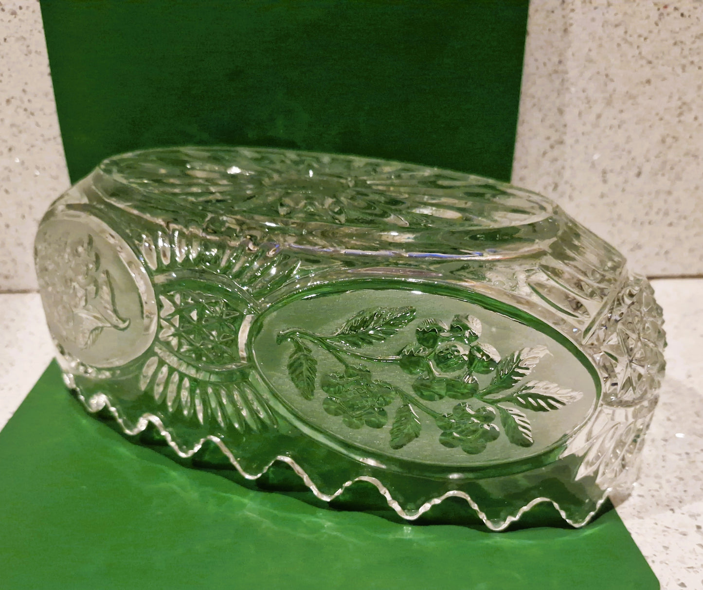 Vintage Crystal Trifle Bowl: Oval Shaped, Excellent condition
