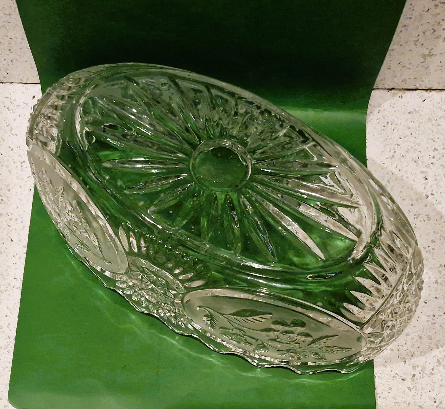 Vintage Crystal Trifle Bowl: Oval Shaped, Excellent condition