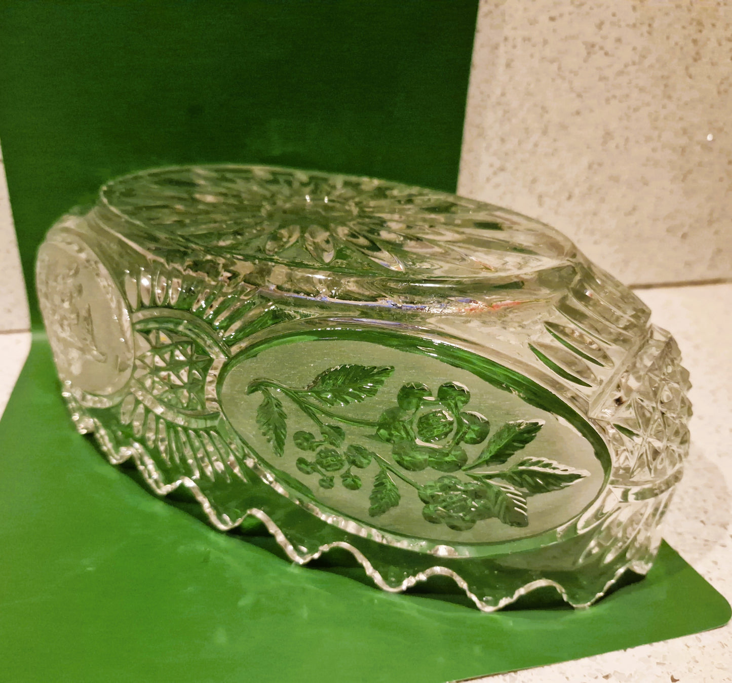Vintage Crystal Trifle Bowl: Oval Shaped, Excellent condition