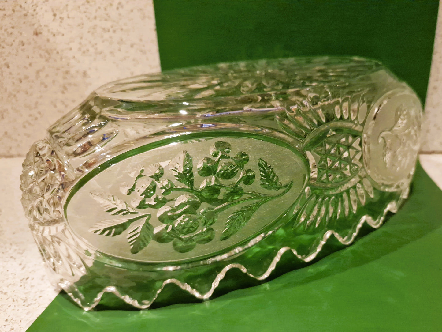 Vintage Crystal Trifle Bowl: Oval Shaped, Excellent condition