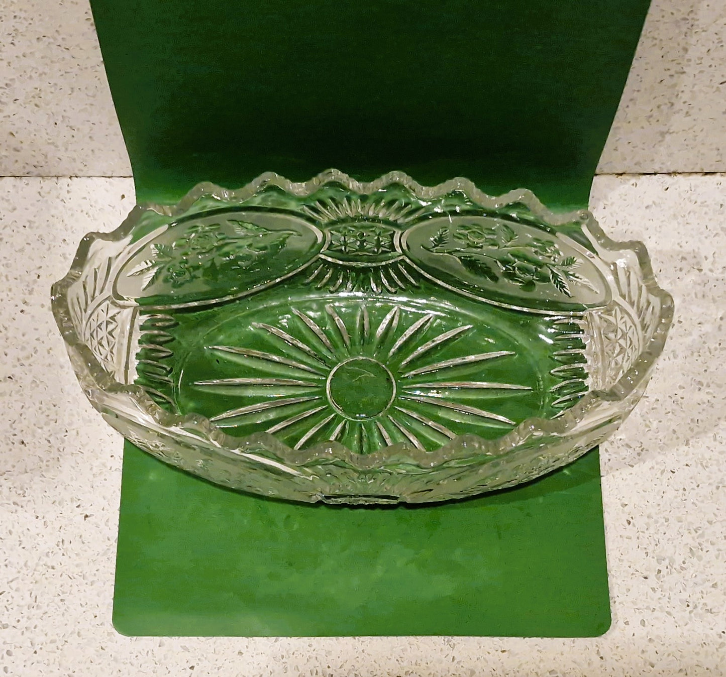 Vintage Crystal Trifle Bowl: Oval Shaped, Excellent condition