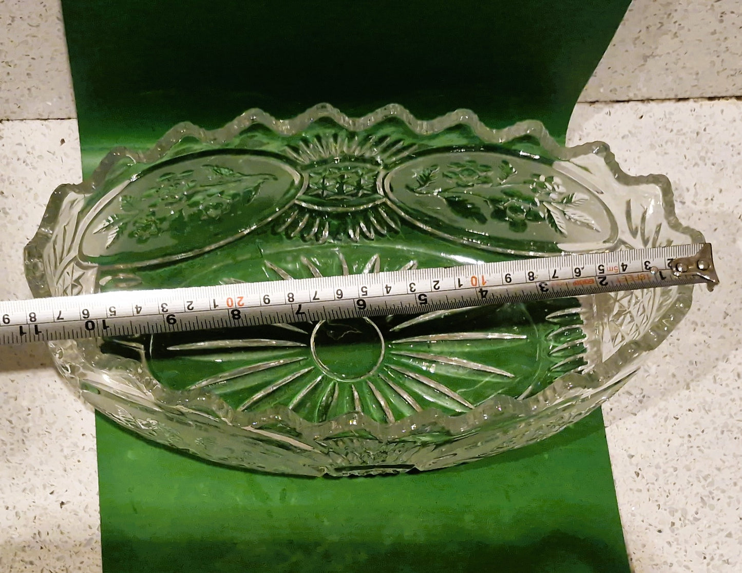 Vintage Crystal Trifle Bowl: Oval Shaped, Excellent condition