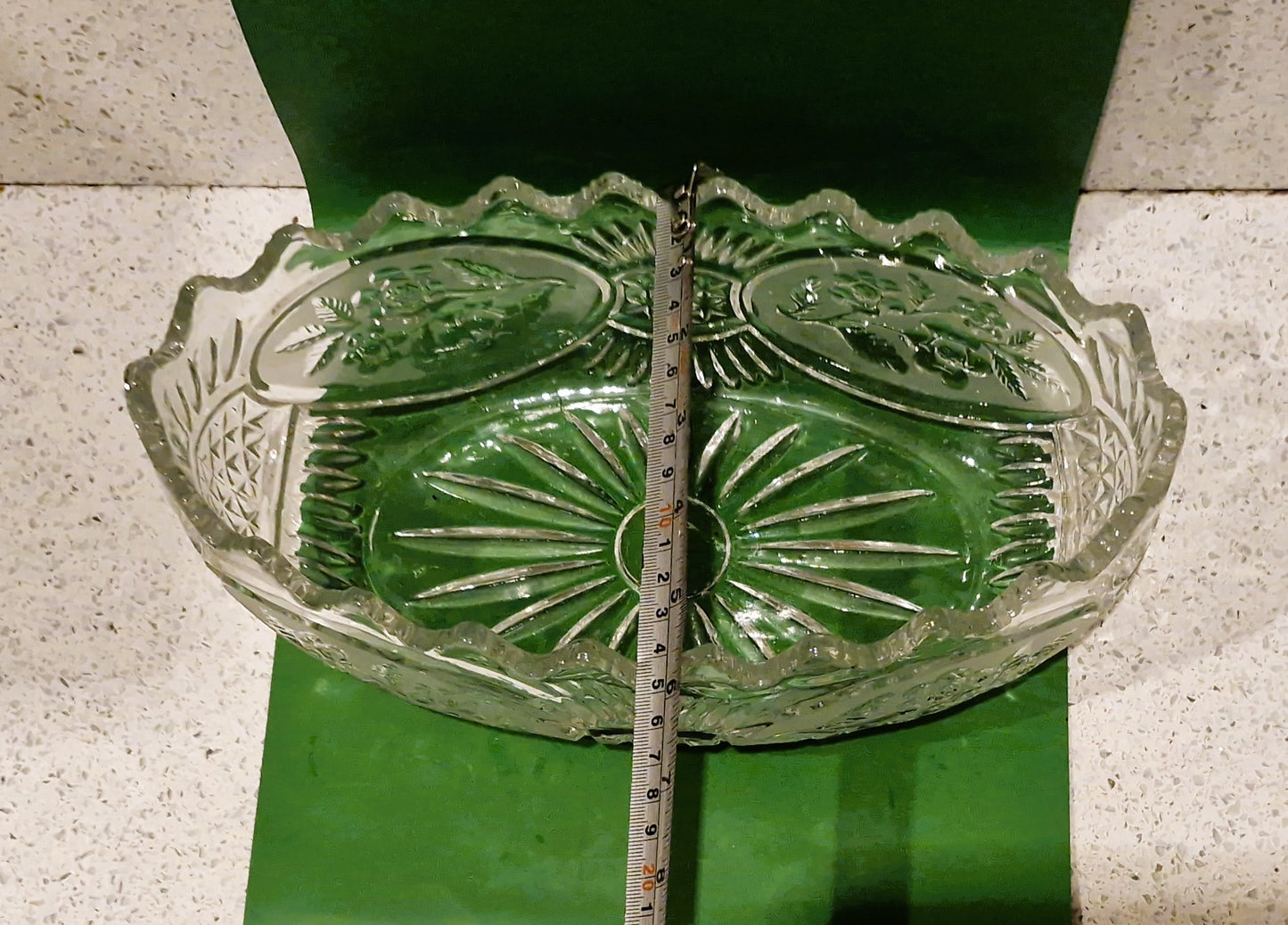 Vintage Crystal Trifle Bowl: Oval Shaped, Excellent condition