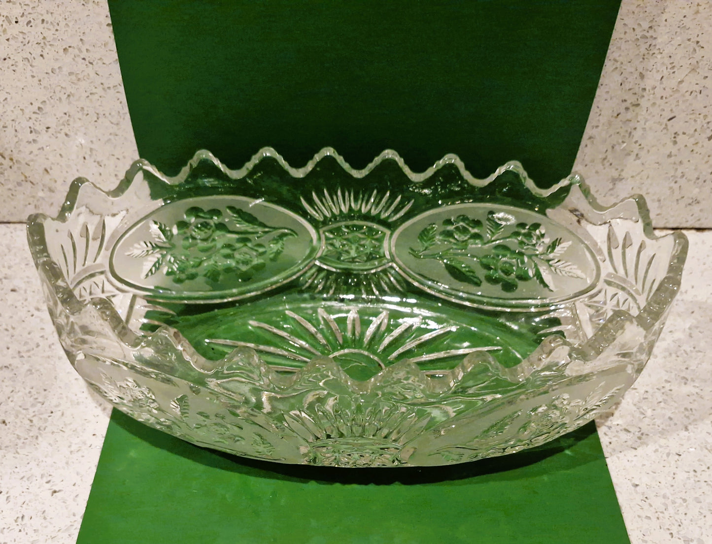Vintage Crystal Trifle Bowl: Oval Shaped, Excellent condition