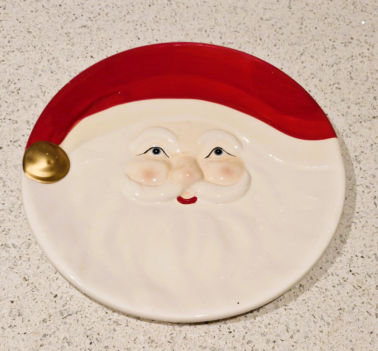 Vintage Santa Cookie Plate, Santa Spoon rest, Santa Plate, Vintage, Santa Face, Plate, Dish, Quirky, Winking Santa, father Christmas