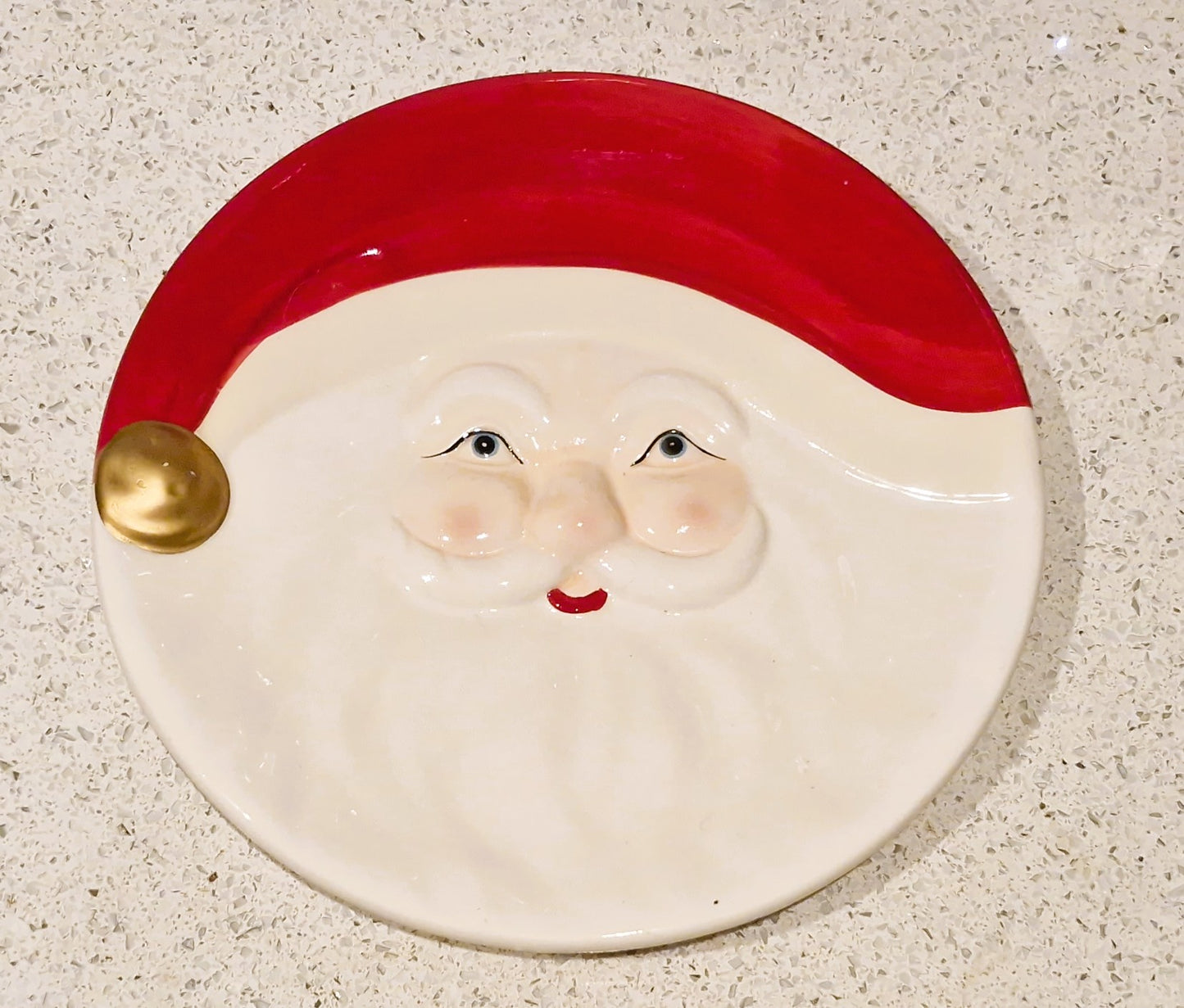 Vintage Santa Cookie Plate, Santa Spoon rest, Santa Plate, Vintage, Santa Face, Plate, Dish, Quirky, Winking Santa, father Christmas