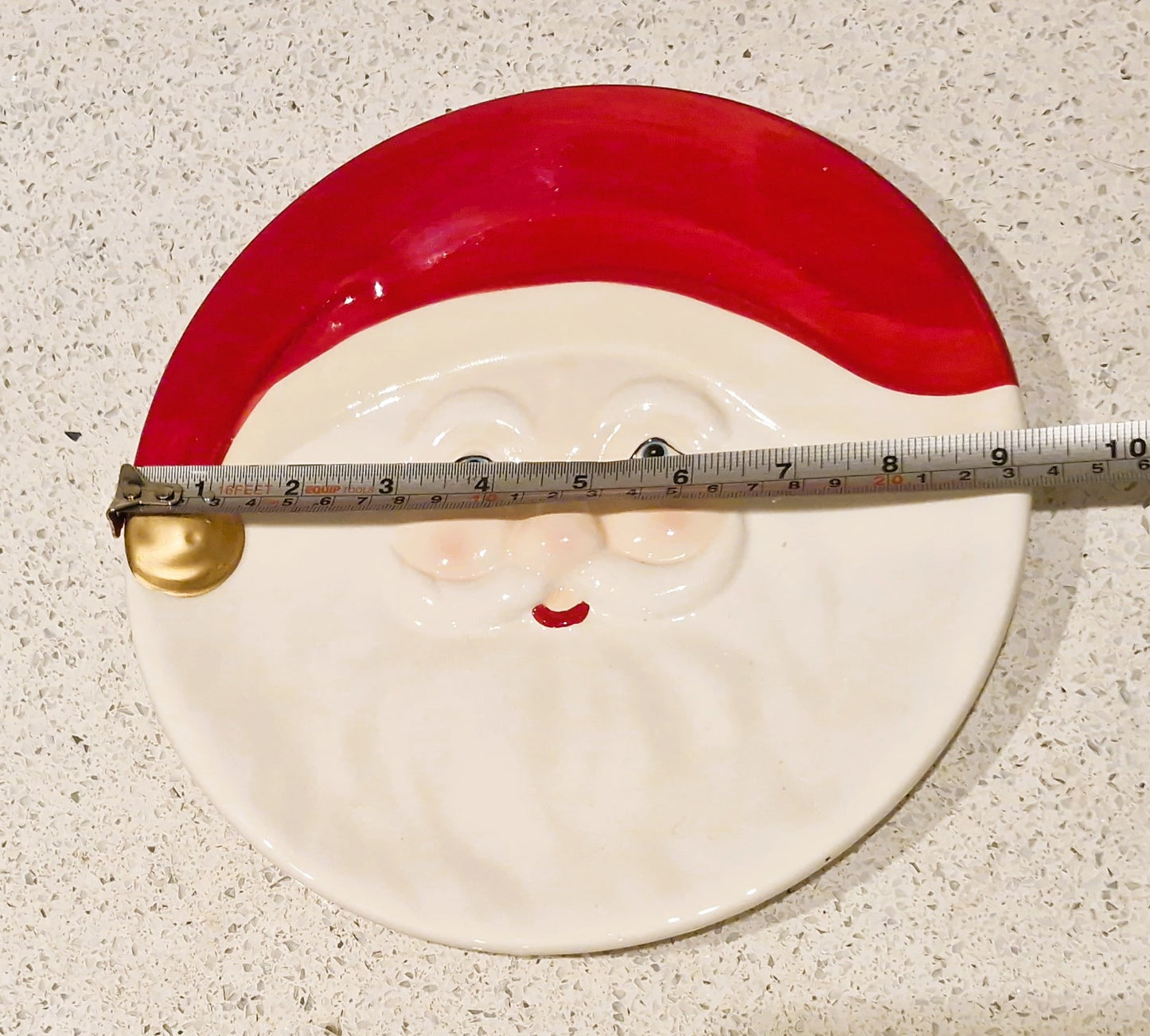 Vintage Santa Cookie Plate, Santa Spoon rest, Santa Plate, Vintage, Santa Face, Plate, Dish, Quirky, Winking Santa, father Christmas