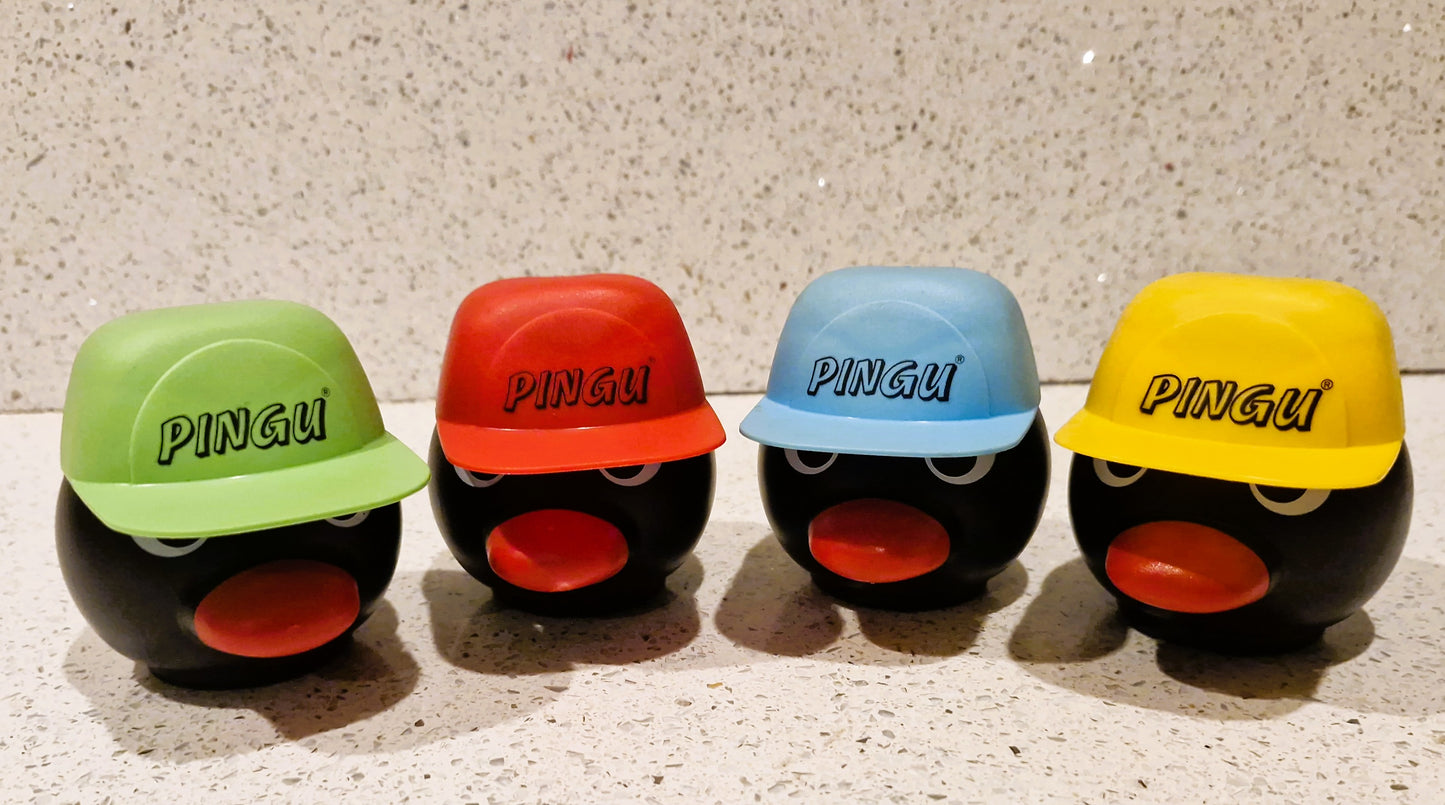 PINGU,  BLUE HAT, Pingu Ice Cream Tub, Hats as Lids, Very Rare, 90s Nostalgia, Vintage, Pingu Toys