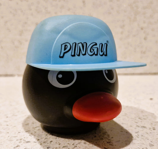 PINGU,  BLUE HAT, Pingu Ice Cream Tub, Hats as Lids, Very Rare, 90s Nostalgia, Vintage, Pingu Toys