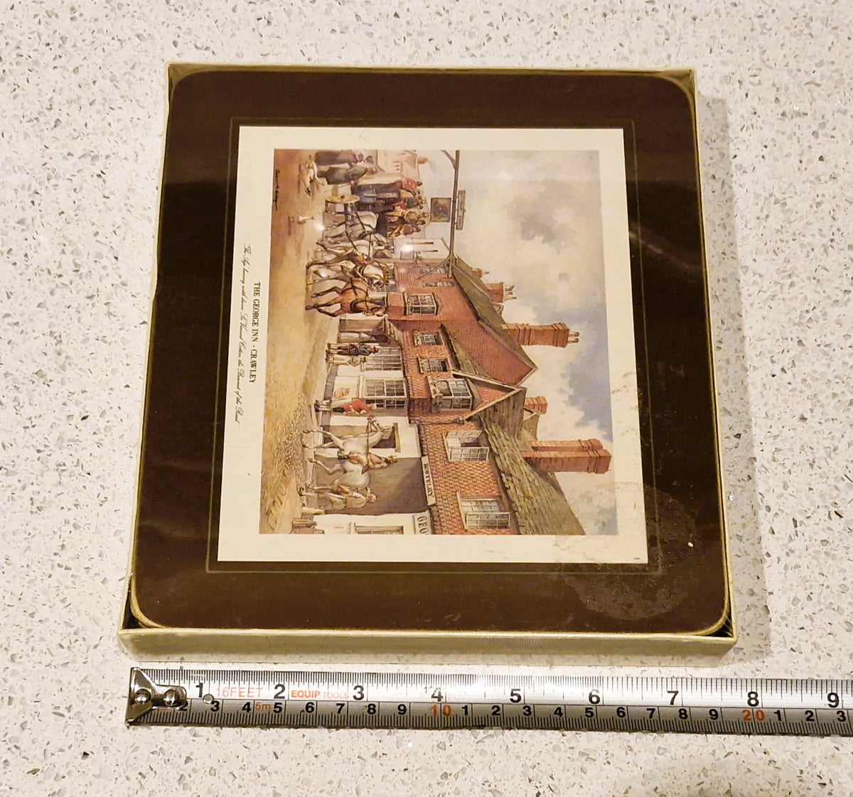 Vintage Cloverleaf Placemats, Tablemats, Old Coaching Inns, Boxed Set of 6, 9 inch