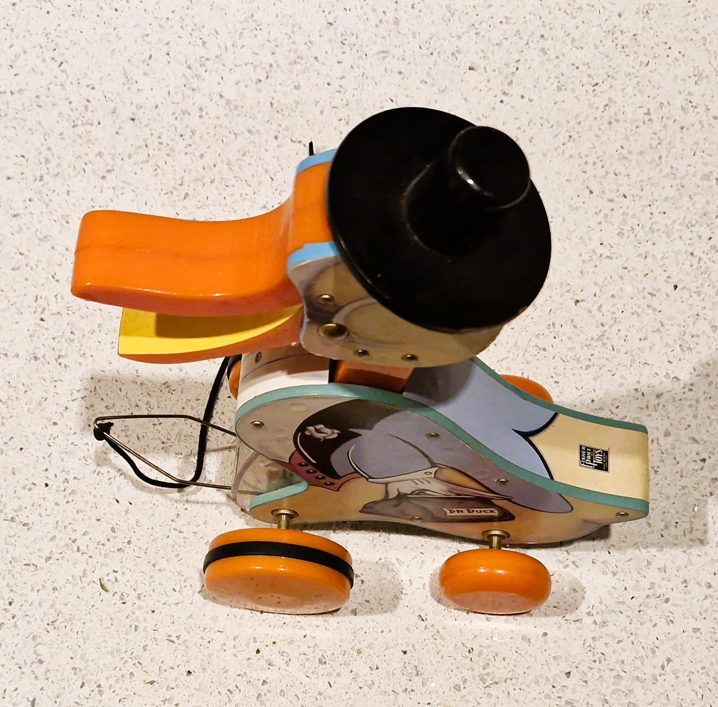 Vintage Fisher Price, Pull along Duck, Dr Doodle Duck, Quacking Duck Pull Toy