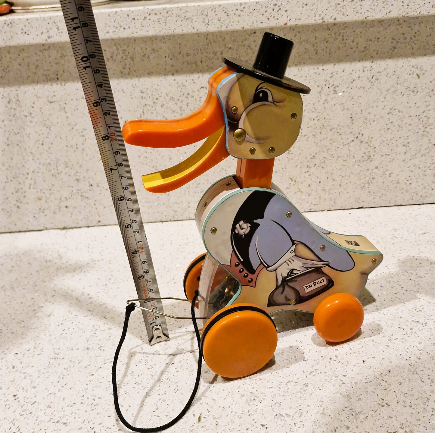 Vintage Fisher Price, Pull along Duck, Dr Doodle Duck, Quacking Duck Pull Toy