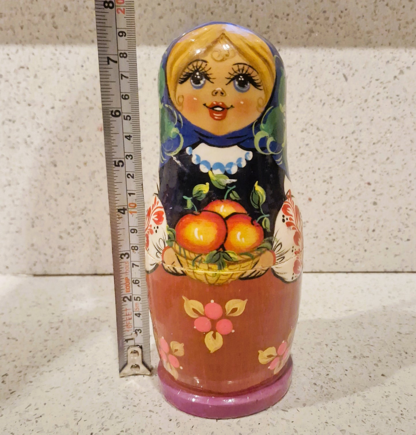 Vintage, Russian Dolls Set, Nesting Dolls set, Stacking Hand crafted Wooden, Set of 7, Hand Painted, Kitsch, Quirky