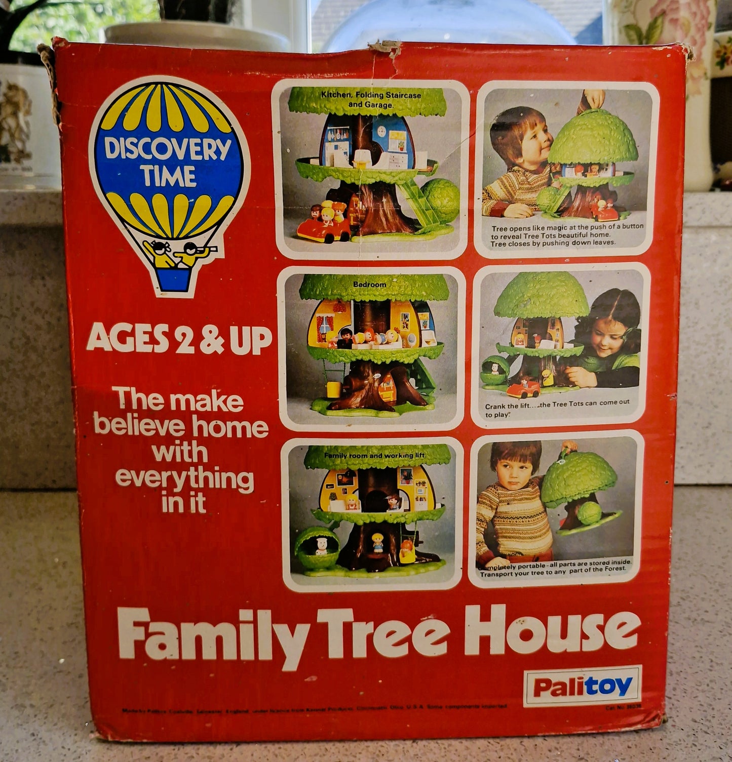 Vintage Palitoy Discovery Time Pop Up Tree House with Family & Car