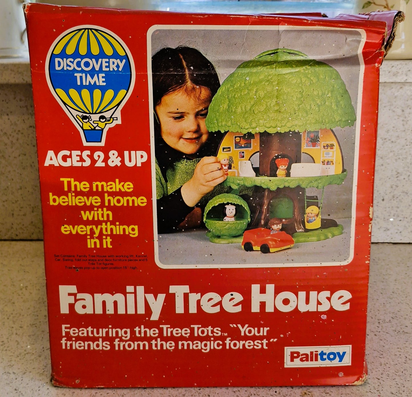 Vintage Palitoy Discovery Time Pop Up Tree House with Family & Car