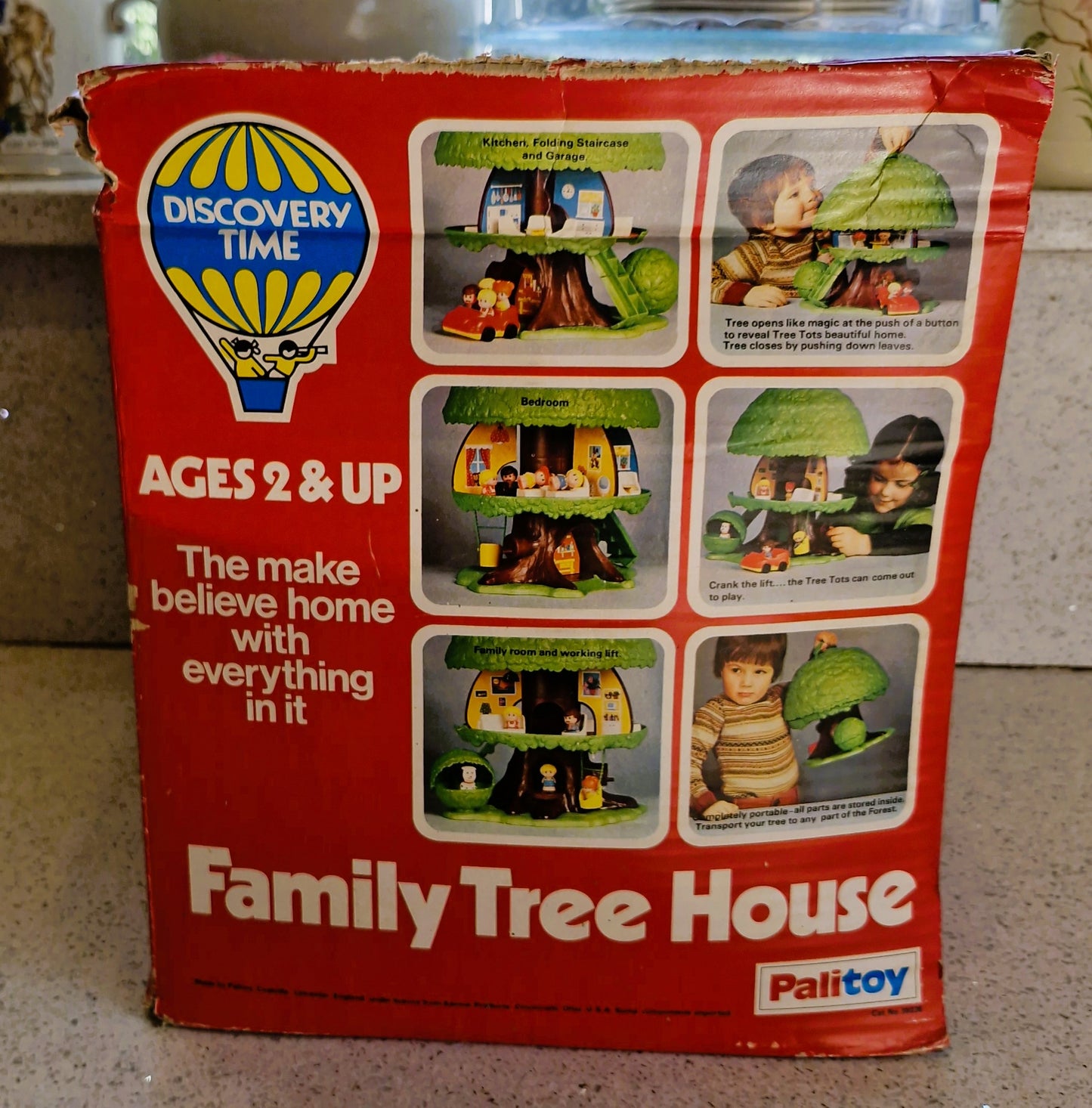 Vintage Palitoy Discovery Time Pop Up Tree House with Family & Car