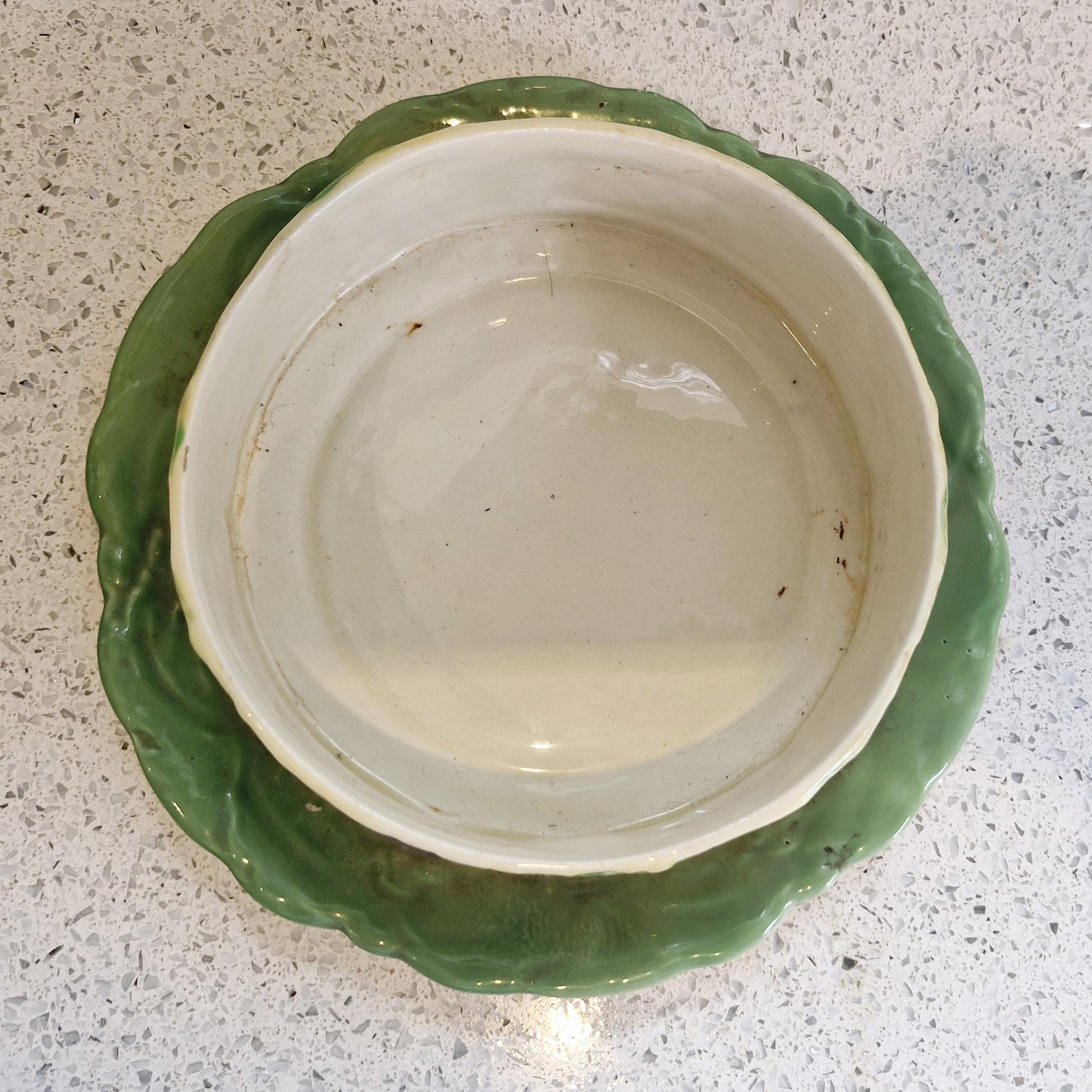 Round Cottage Shaped Cheese Dish, Cottage Ware Butter Dish, Vintage Cheese Dish, Hand painted