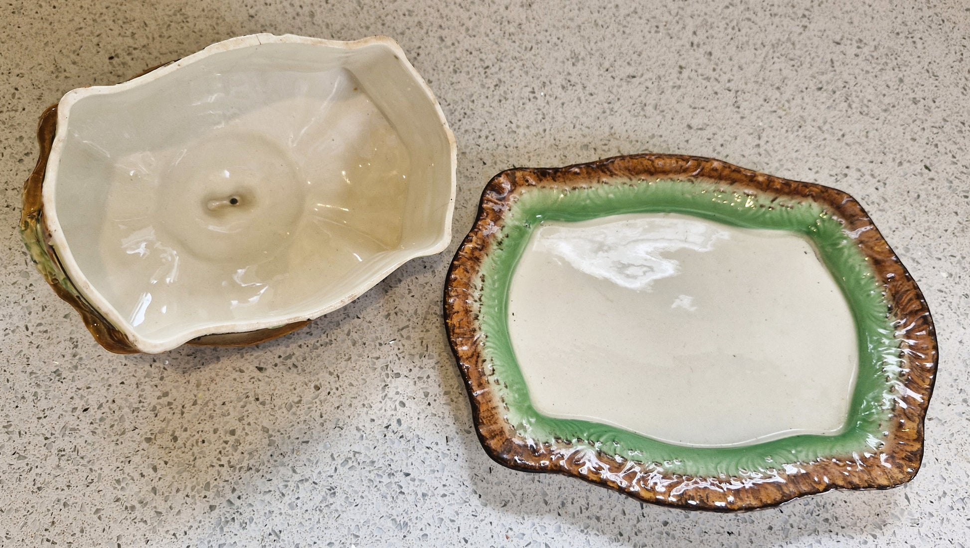 Cottage Shaped Butter Dish, Cottage Ware Butter Dish, Vintage Butter Dish, Hand painted 