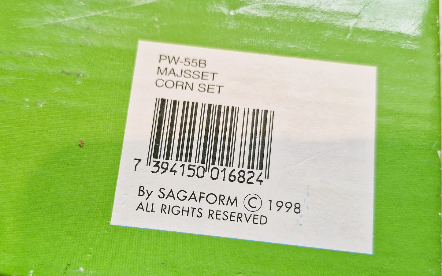 Corn on the Cob dishes, Majolica, Sagaform Sweetcorn dishes, Ceramic, Yellow and Green, Quirky, Boxed, Original, With Sweetcorn Forks