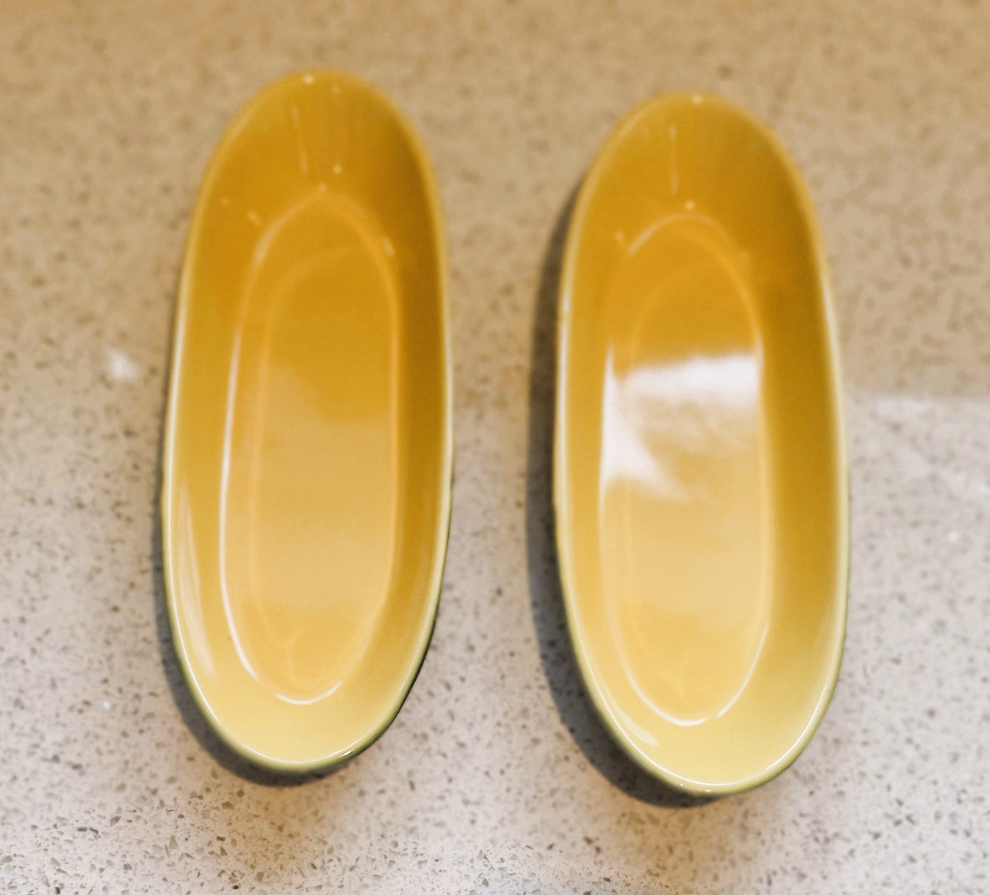 Corn on the Cob dishes, Majolica, Sagaform Sweetcorn dishes, Ceramic, Yellow and Green, Quirky, Boxed, Original, With Sweetcorn Forks