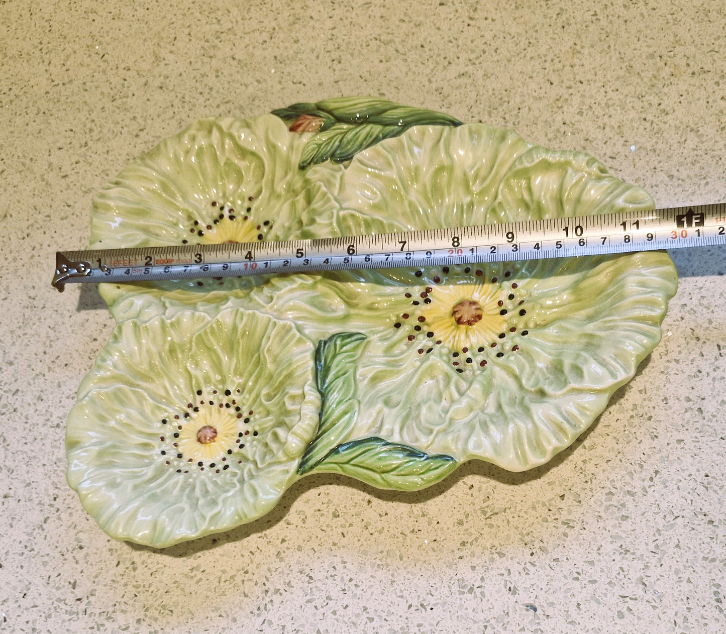 Carltonware 3 Section Platter, Poppy Pattern. Carltonware Poppy Pattern Plate, Carltonware dish, Green, Australian design, Buttercup