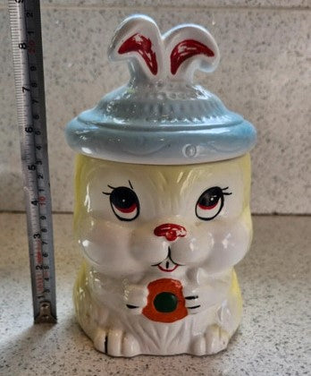 Cute Bunny Cookie Jar, Kitsch, Cute, Quirky, Rabbit, Bunny, Cookie Jar
