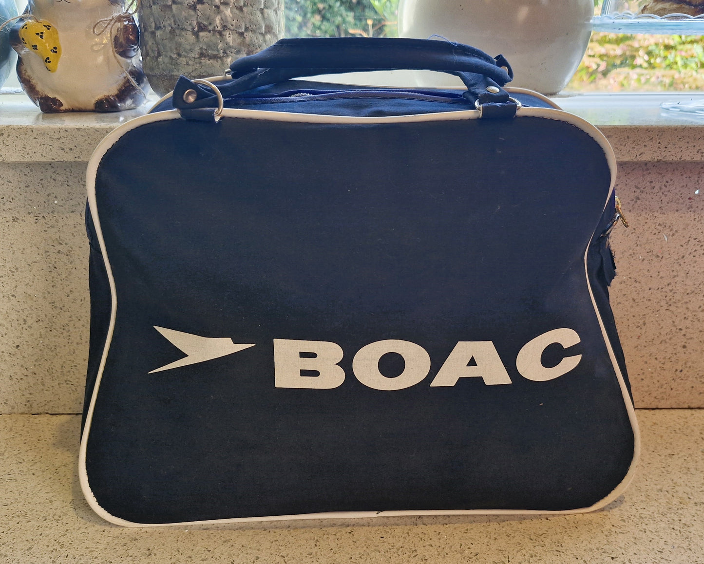 Vintage Airline Bag, BOAC, 1960s, 1970s, Flight Bag, Cabin Bag, Original, British Overseas Airways Corporation, British Airways, Bag