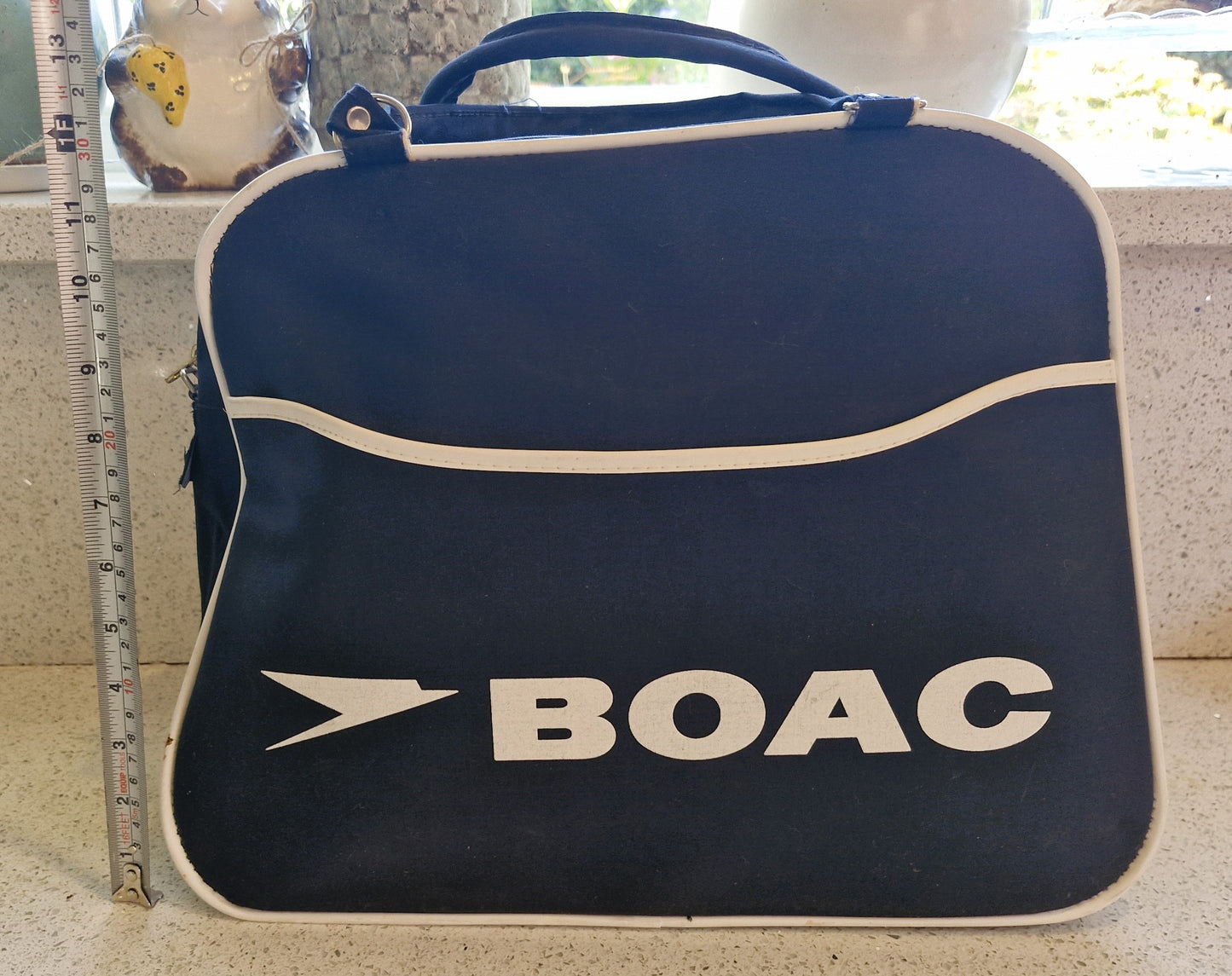 Vintage Airline Bag, BOAC, 1960s, 1970s, Flight Bag, Cabin Bag, Original, British Overseas Airways Corporation, British Airways, Bag