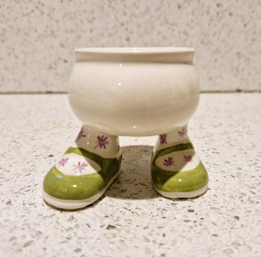 Carltonware Walking Egg Cup, Carlton ware, Egg Cup on Legs, Walking egg cup, ceramic, Green