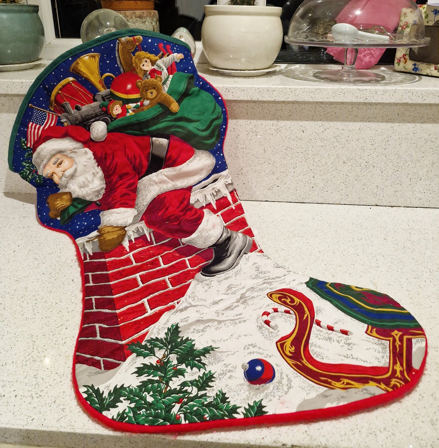 Large Christmas Stocking, Large Vintage Christmas Stocking, Large Xmas Stockings, Vintage Christmas Stockings (Copy) (Copy)