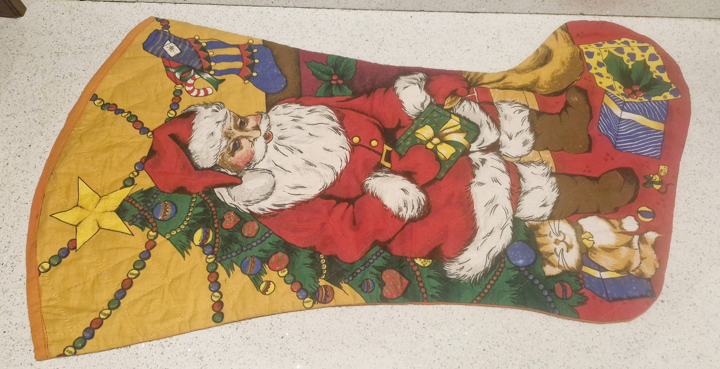 Large Christmas Stocking, Vintage Christmas Stocking,  Large, Huge, Big, Christmas, Xmas, Stocking, Kitsch, Quirky, Santa, Father Christmas