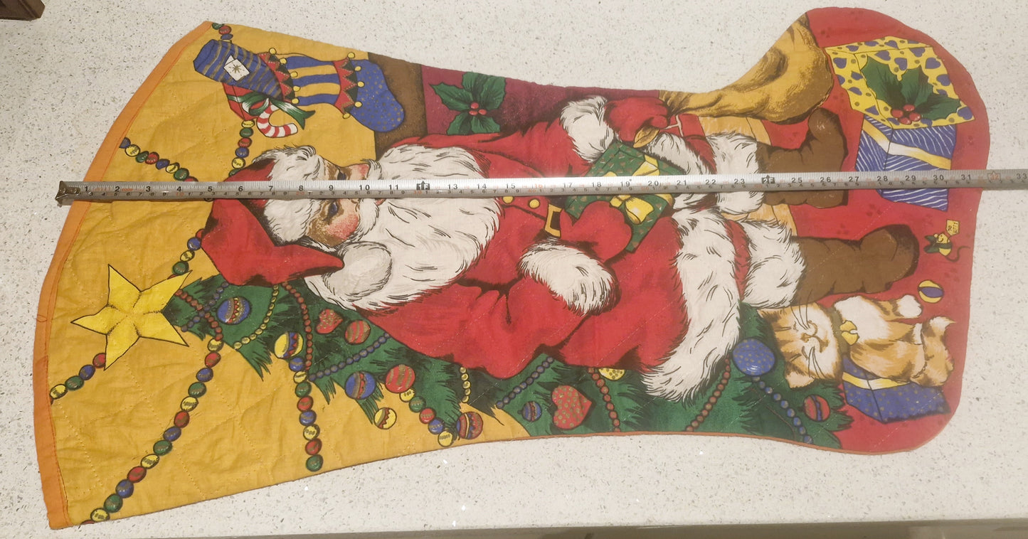 Large Christmas Stocking, Vintage Christmas Stocking,  Large, Huge, Big, Christmas, Xmas, Stocking, Kitsch, Quirky, Santa, Father Christmas