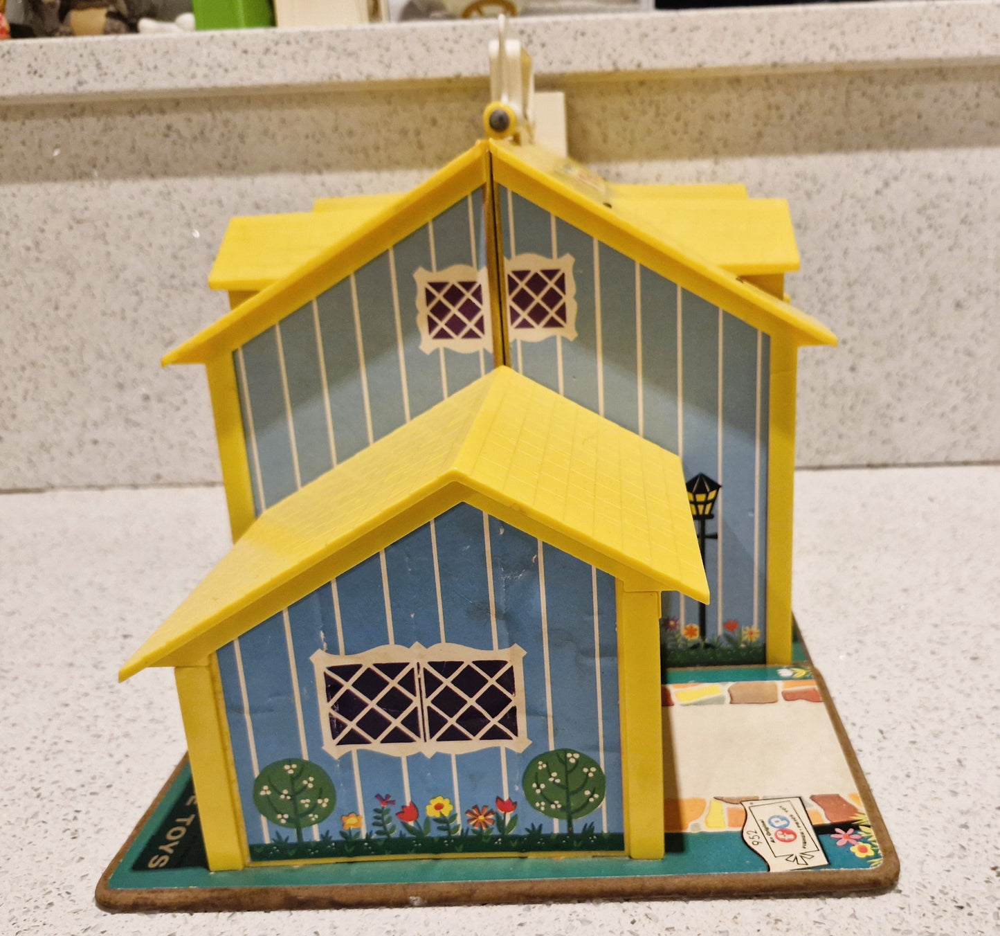 Vintage 70s Fisher Price Family House, Yellow House, Complete - Very Good condition, Lots of characters and Accessories - Inc 4 seater Car