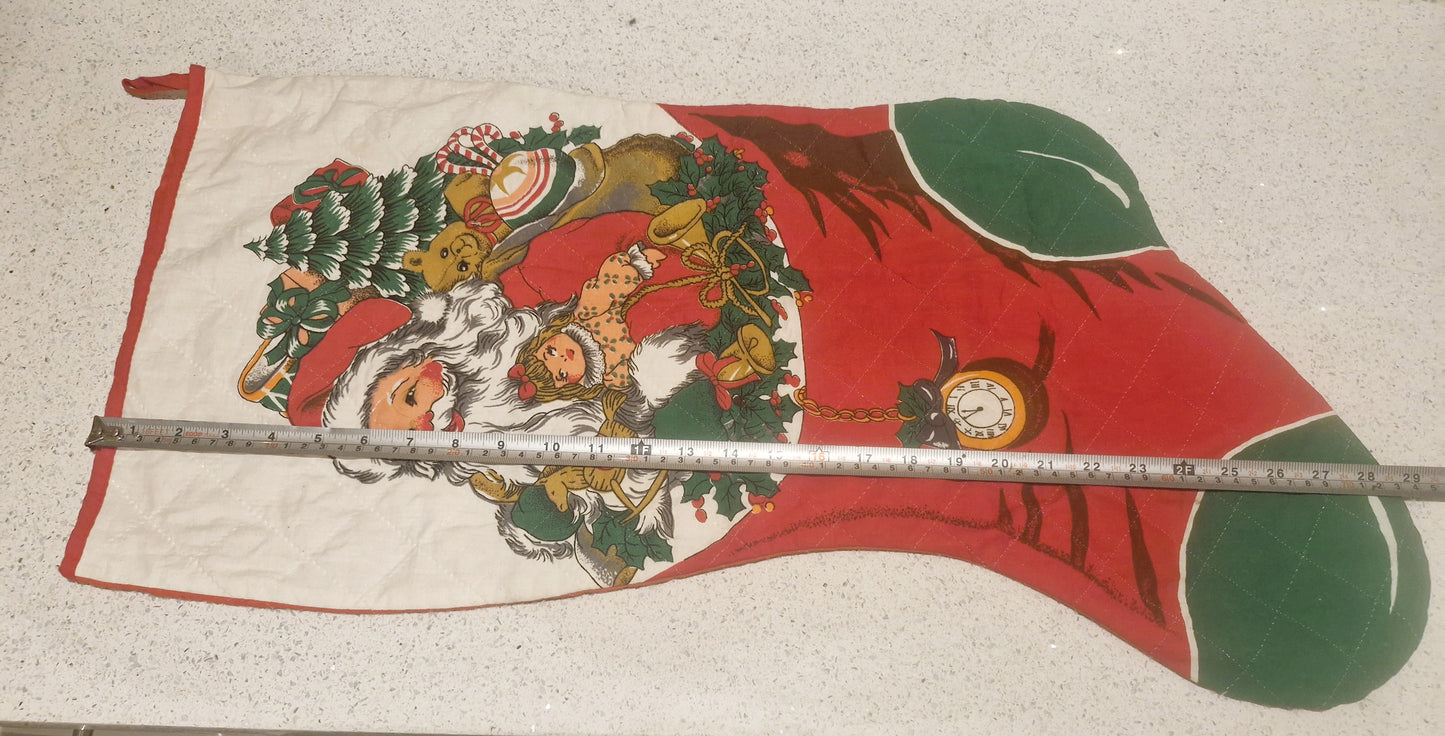Large Christmas Stocking, Vintage Christmas Stocking,  Large, Huge, Big, Christmas, Xmas, Stocking, Kitsch, Quirky, Santa, Father Christmas