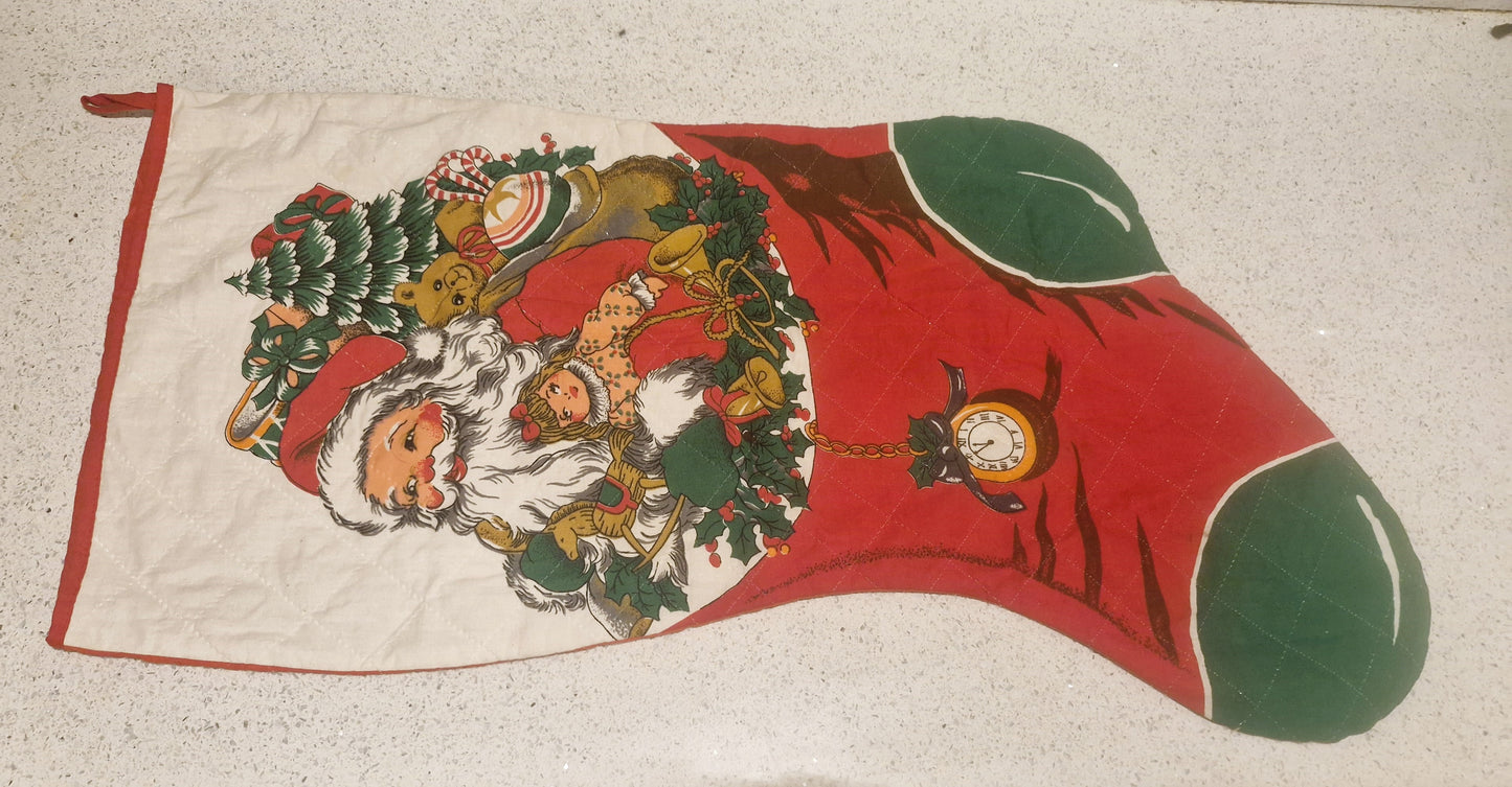 Large Christmas Stocking, Vintage Christmas Stocking,  Large, Huge, Big, Christmas, Xmas, Stocking, Kitsch, Quirky, Santa, Father Christmas