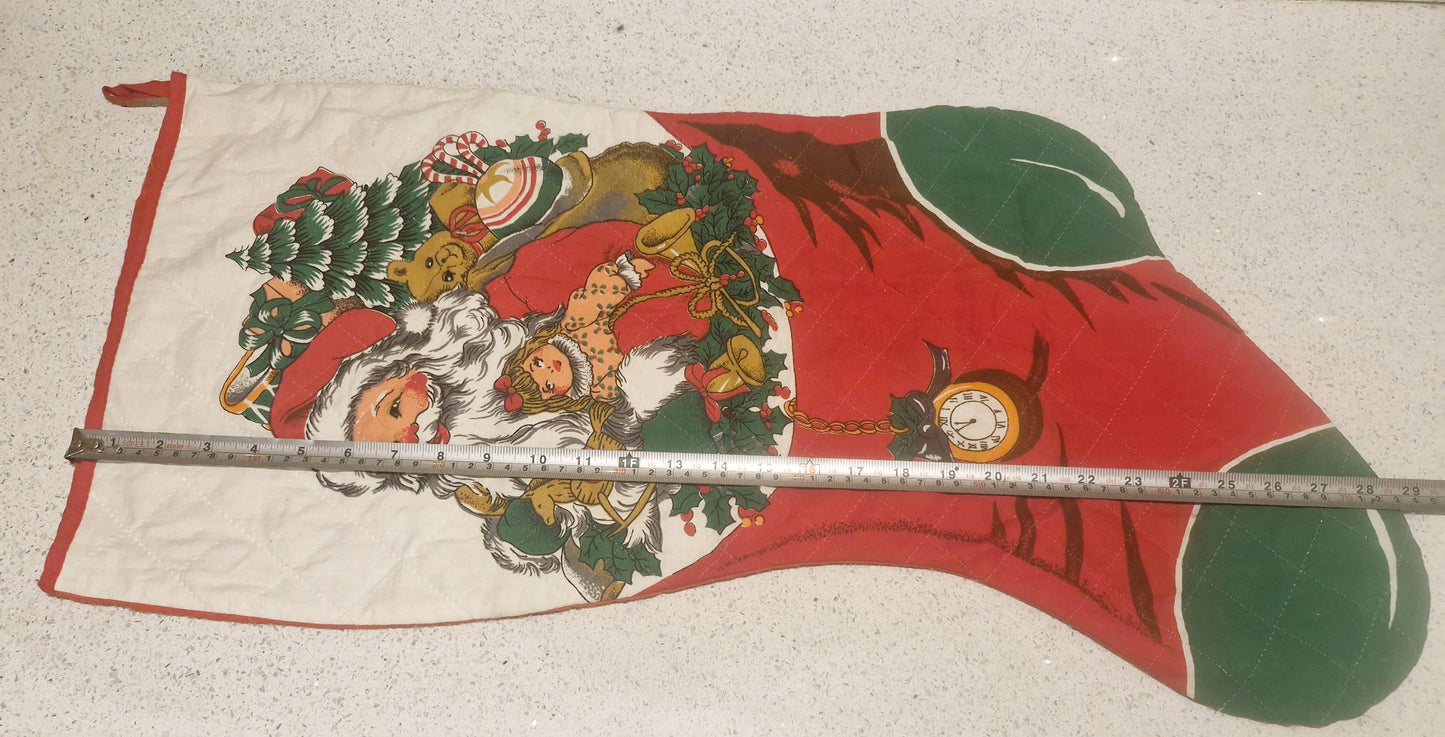 Large Christmas Stocking, Vintage Christmas Stocking,  Large, Huge, Big, Christmas, Xmas, Stocking, Kitsch, Quirky, Santa, Father Christmas