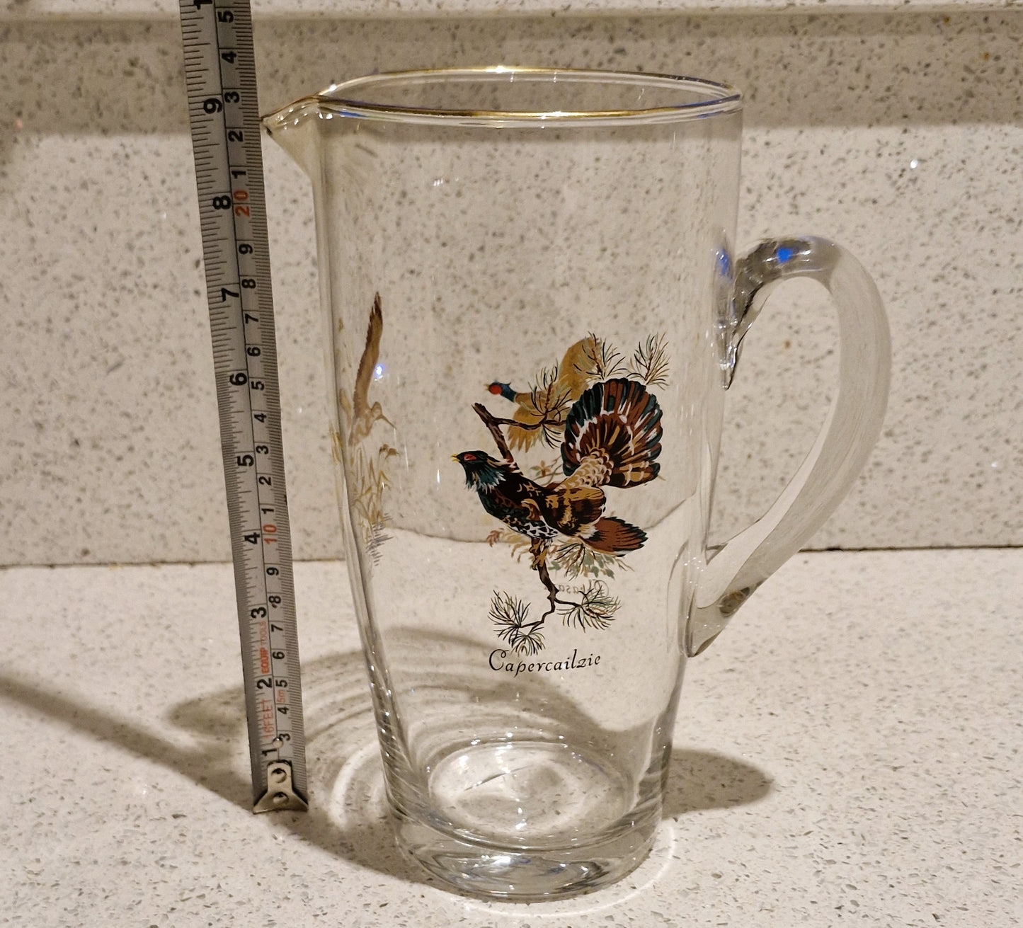 Game Shooting, Game Birds, Pheasant, Partridge, Duck, Jug, Pitcher, Decanter, Glasses, Set, RARE, Glass, Vintage, Glorious 12th, IMMACULATE