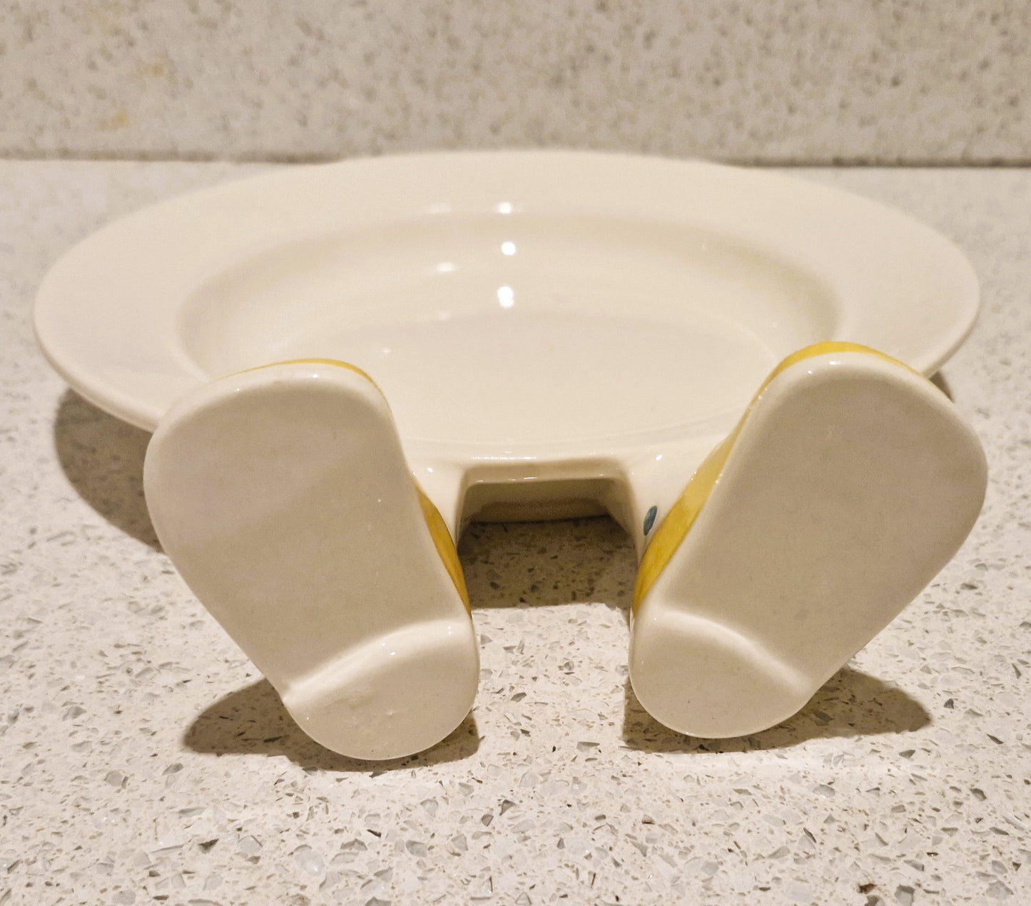 Carltonware, Walking Plate, Hand Painted, Carltonware Walking ware, Plate, with Feet, Made in England, English Pottery,  RARE, YELLOW