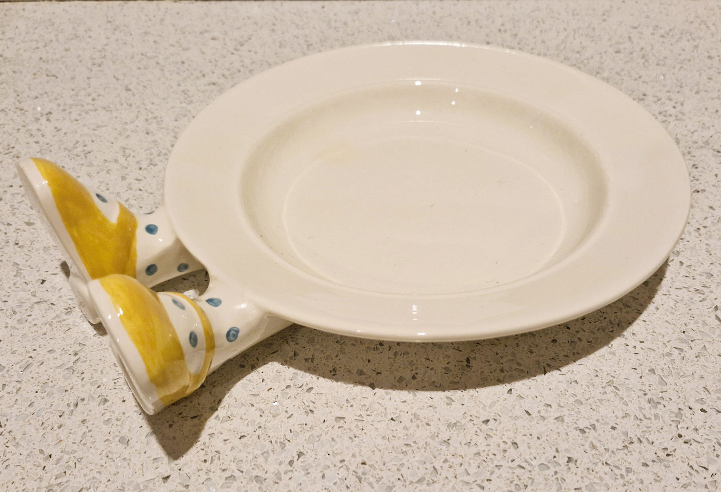 Carltonware, Walking Plate, Hand Painted, Carltonware Walking ware, Plate, with Feet, Made in England, English Pottery,  RARE, YELLOW