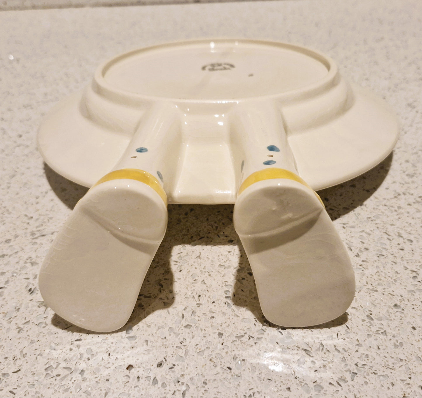 Carltonware, Walking Plate, Hand Painted, Carltonware Walking ware, Plate, with Feet, Made in England, English Pottery,  RARE, YELLOW