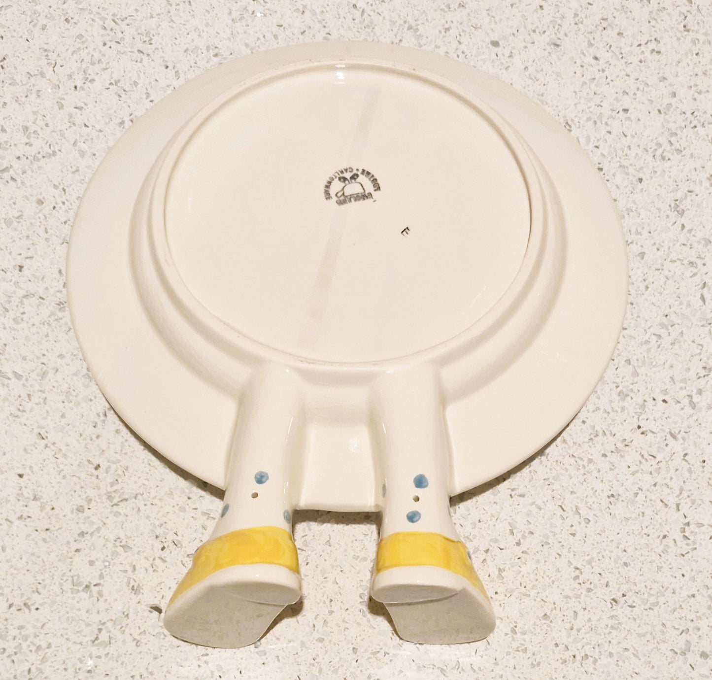 Carltonware, Walking Plate, Hand Painted, Carltonware Walking ware, Plate, with Feet, Made in England, English Pottery,  RARE, YELLOW