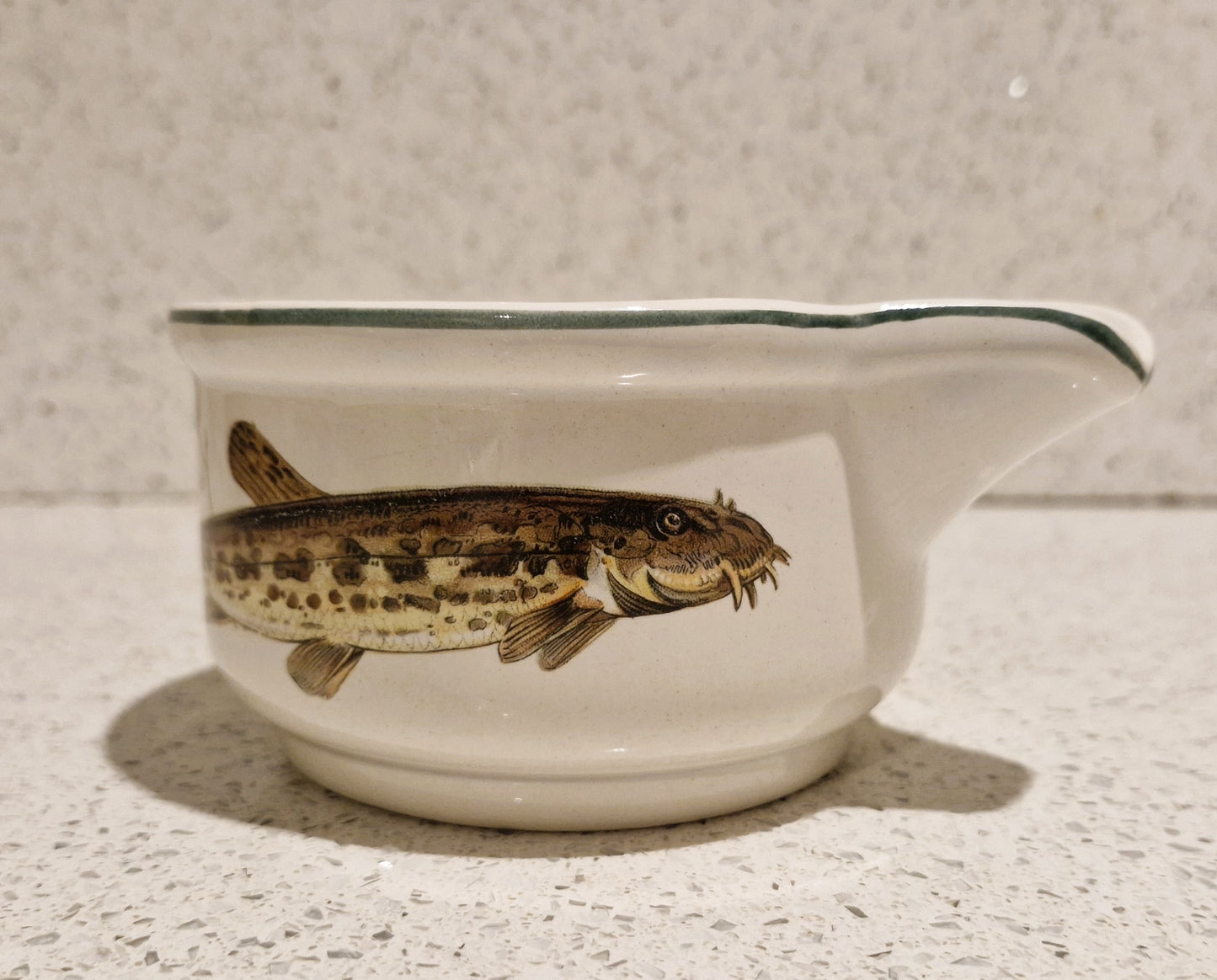 Fish Sauce Jug, Old English Ironstone,  Sauce Boat, Simpsons, English Ironstone, Spined Loach, Fish, Serving, Course Fishing,  Fly Fisherman