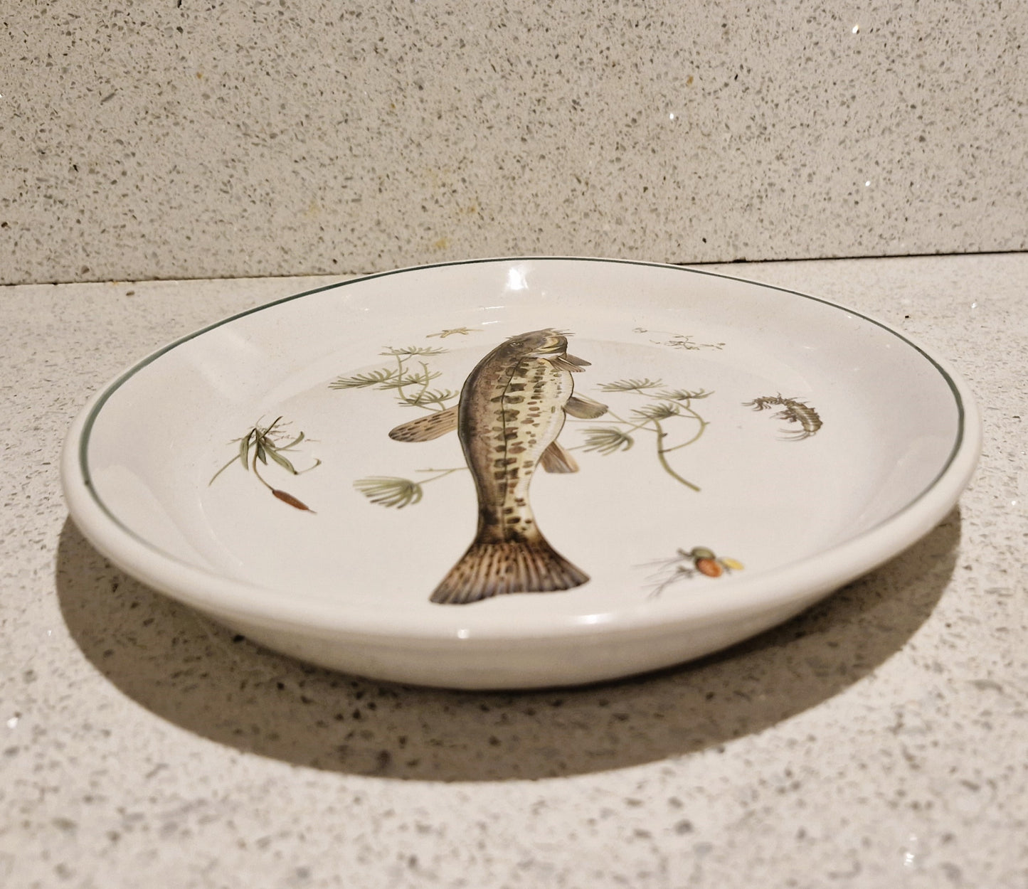 Fish Serving Platter, Old English Ironstone, Simpsons, English Ironstone, Spined Loach, Fish Serving Platter, Course Fishing,  Fly Fisherman