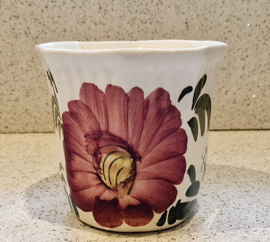 Vintage Hand Painted Plant Pot: Mediterranean Indoor Planter