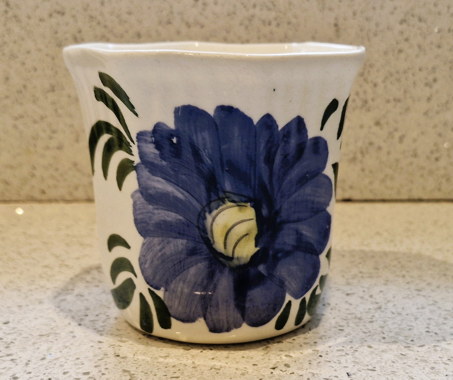 Vintage Hand Painted Plant Pot: Mediterranean Indoor Planter