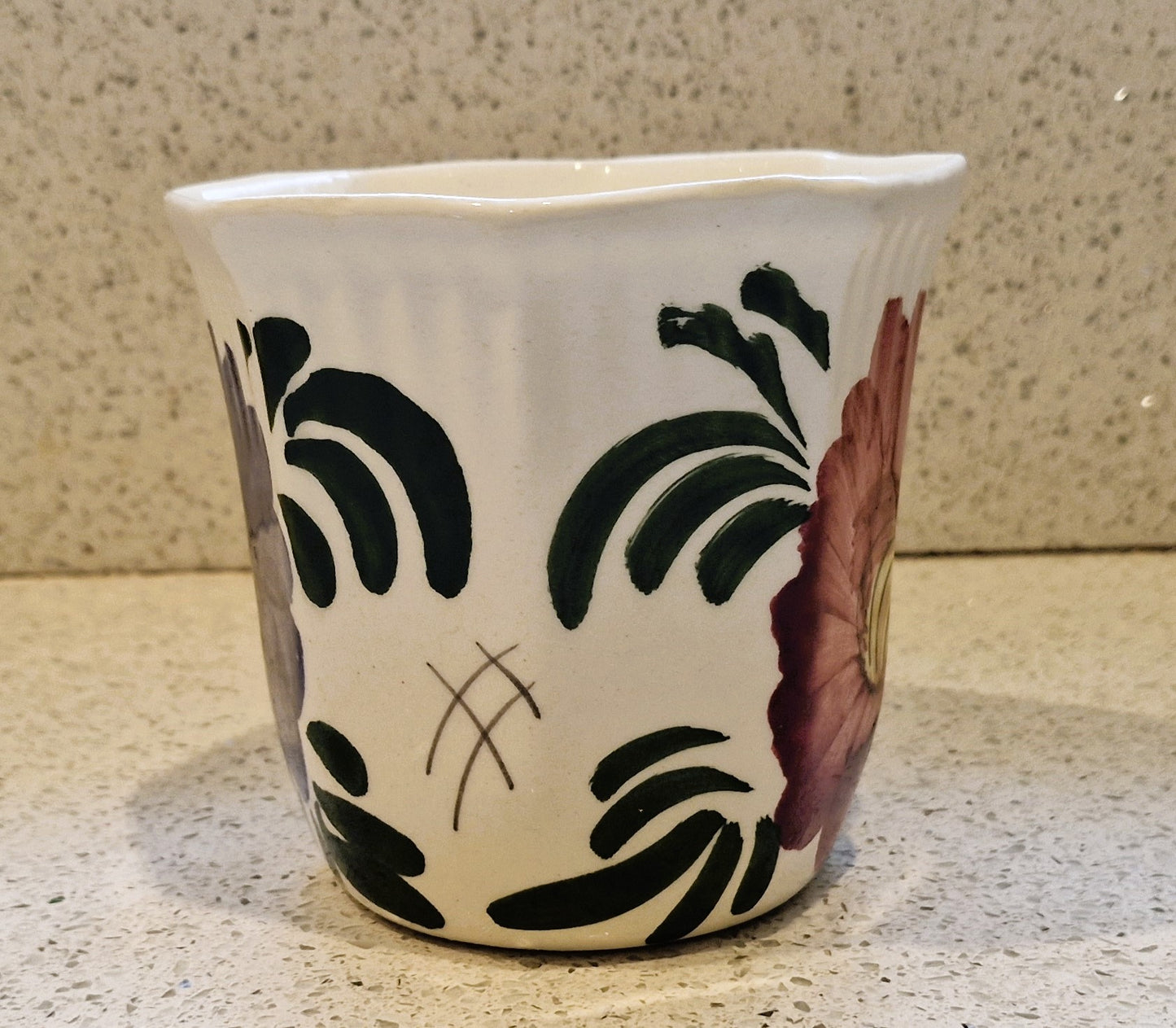 Vintage Hand Painted Plant Pot: Mediterranean Indoor Planter