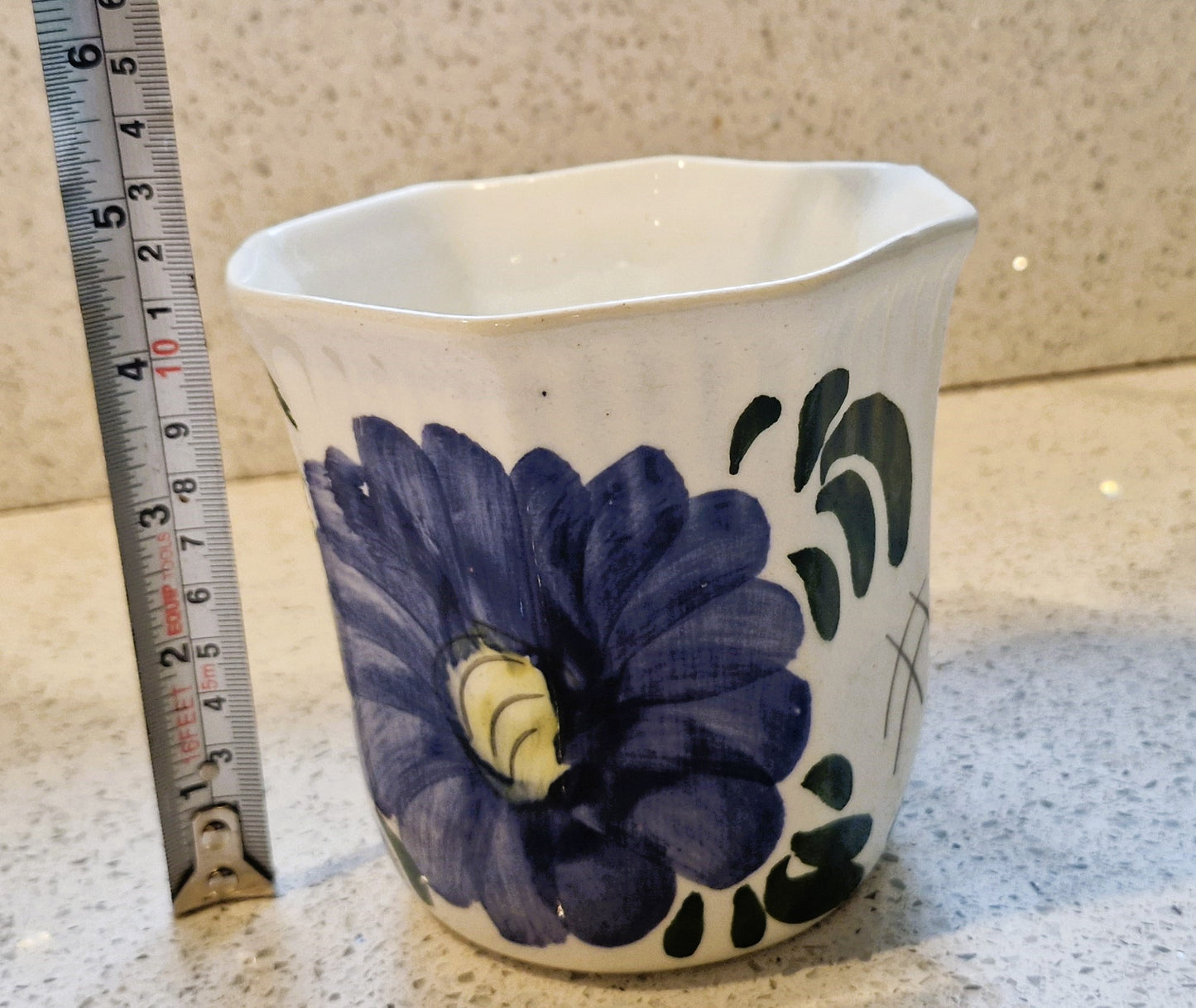 Vintage Hand Painted Plant Pot: Mediterranean Indoor Planter