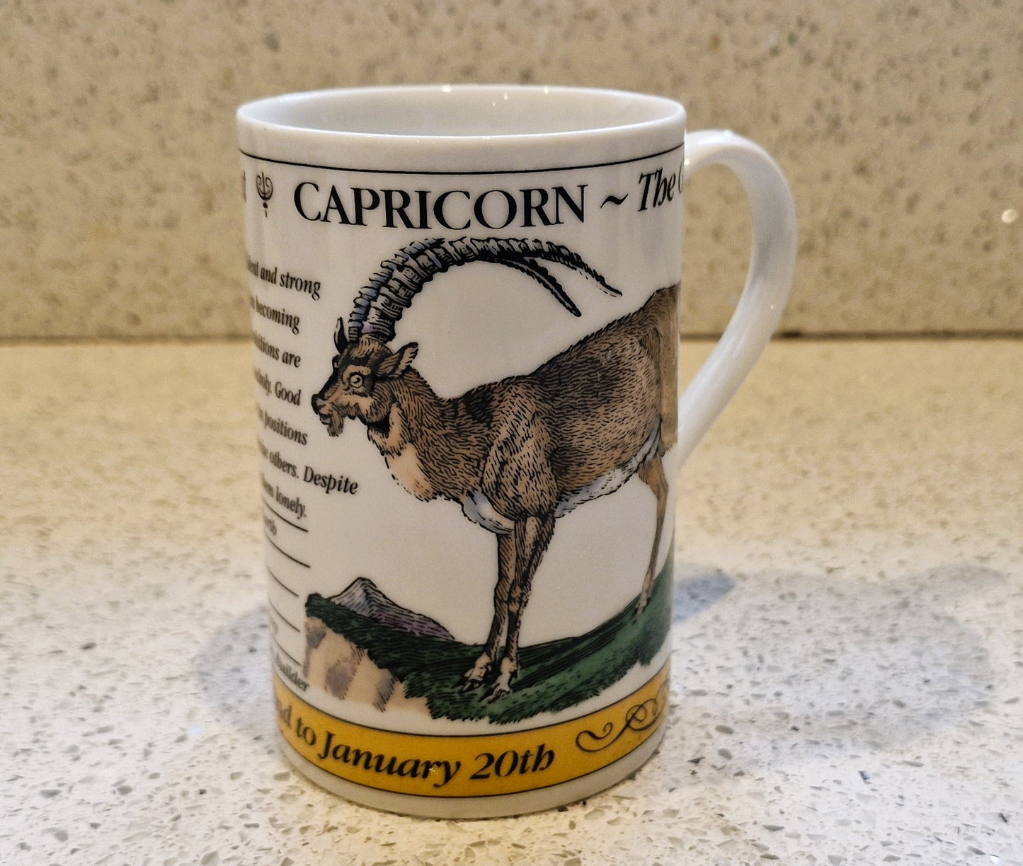Vintage Capricorn Zodiac Mug: Scottish, Goat Sign