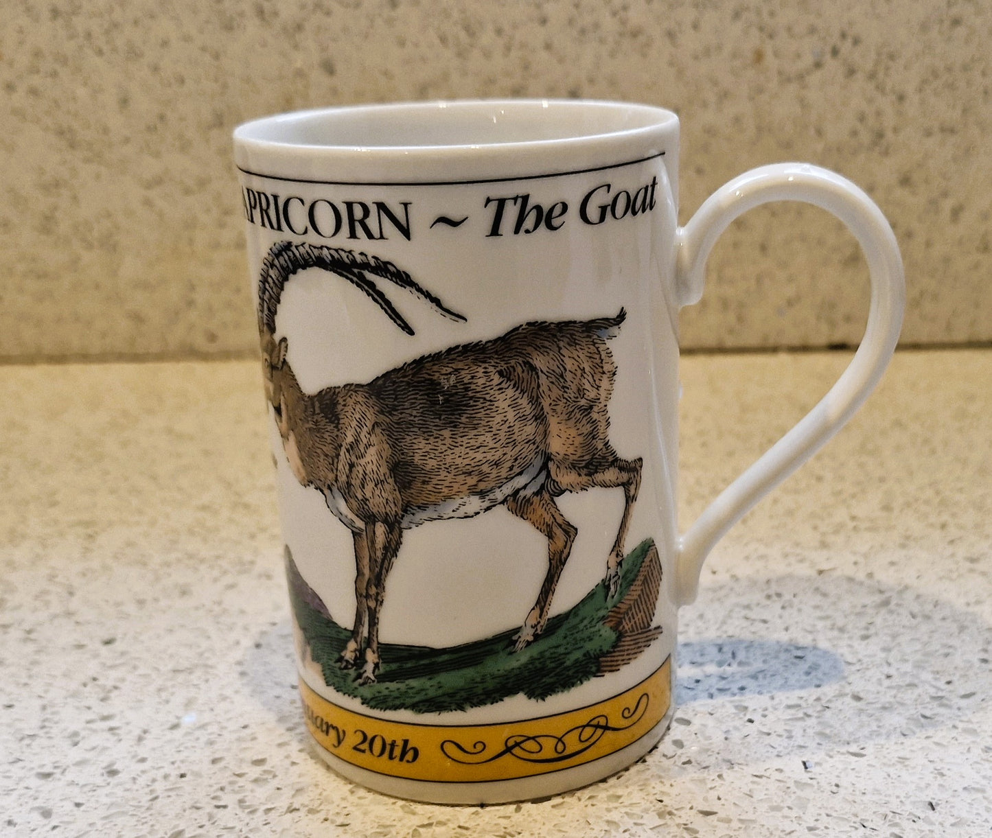 Vintage Capricorn Zodiac Mug: Scottish, Goat Sign
