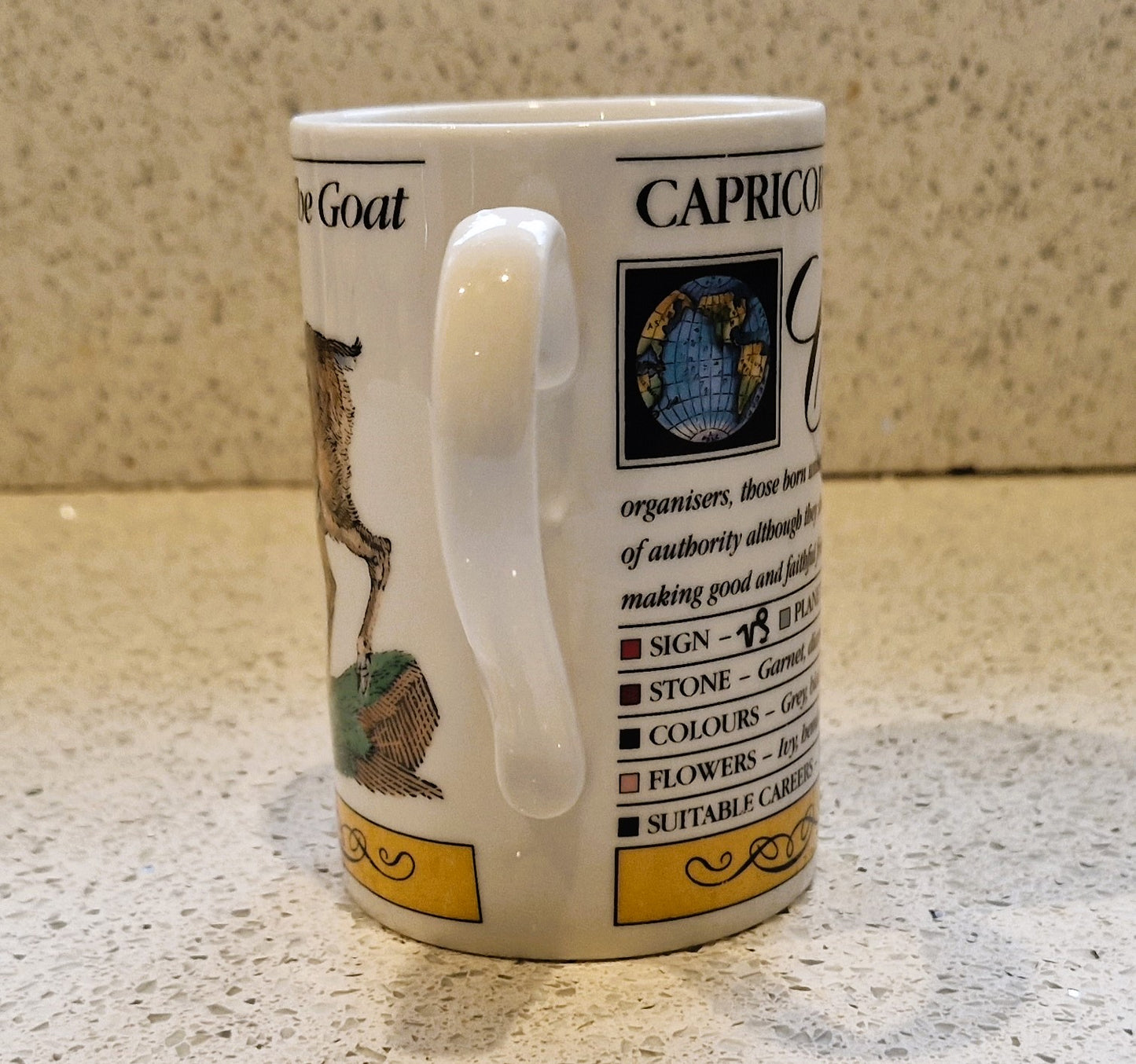 Vintage Capricorn Zodiac Mug: Scottish, Goat Sign
